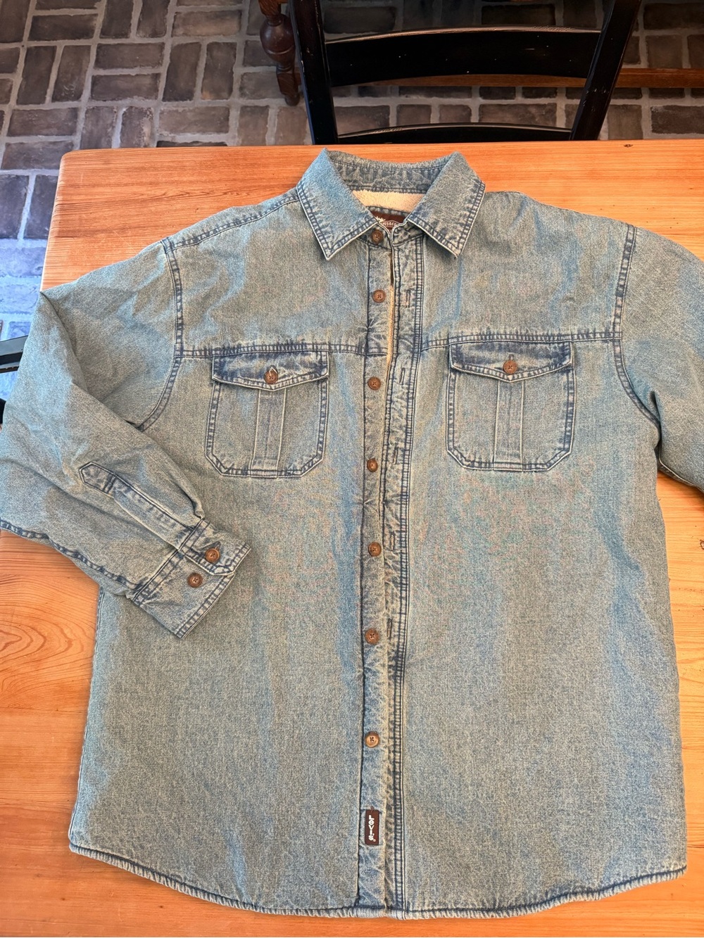 Men's Vintage Levi Straus Blue Denim Button-Up Shirt Jacket